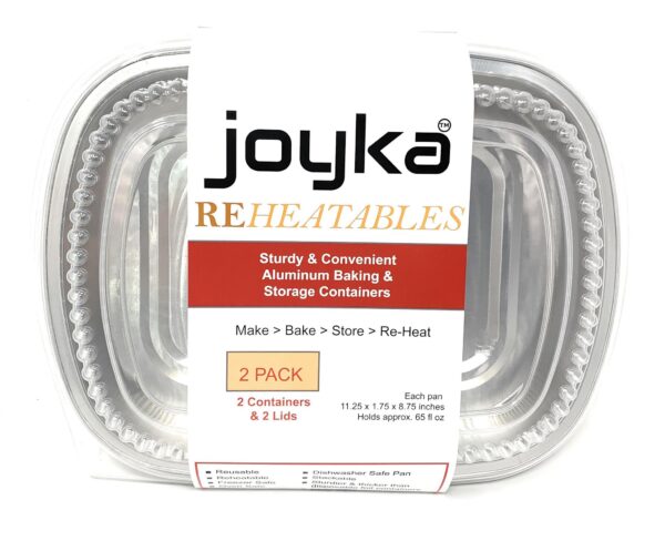 Joyka Re-Heatables Aluminum Food and Storage Containers |Reusable Aluminum Tray with Lids